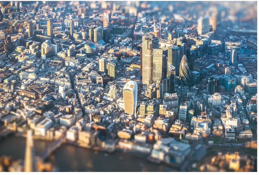 birds eye photograph of london