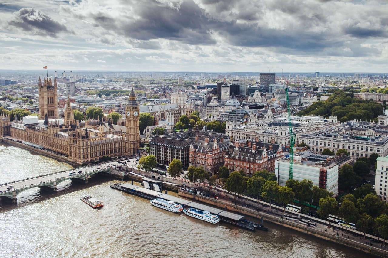 aerial shot of London